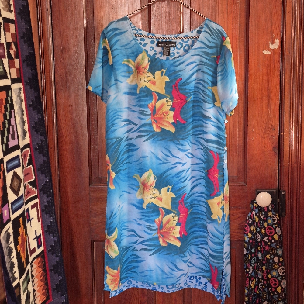 Mlle Gabrielle Tropical Shift Dress Size 14